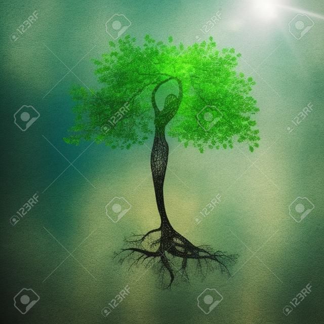 dama drzewko, połączenie z naturą