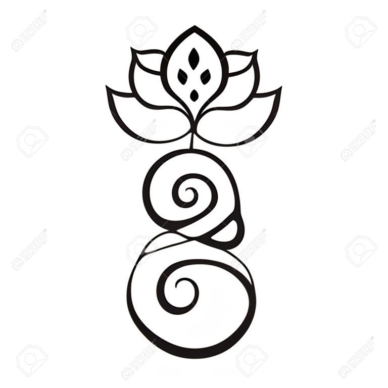 Unalome, símbolo budista, representa el camino de la vida hacia la iluminación.