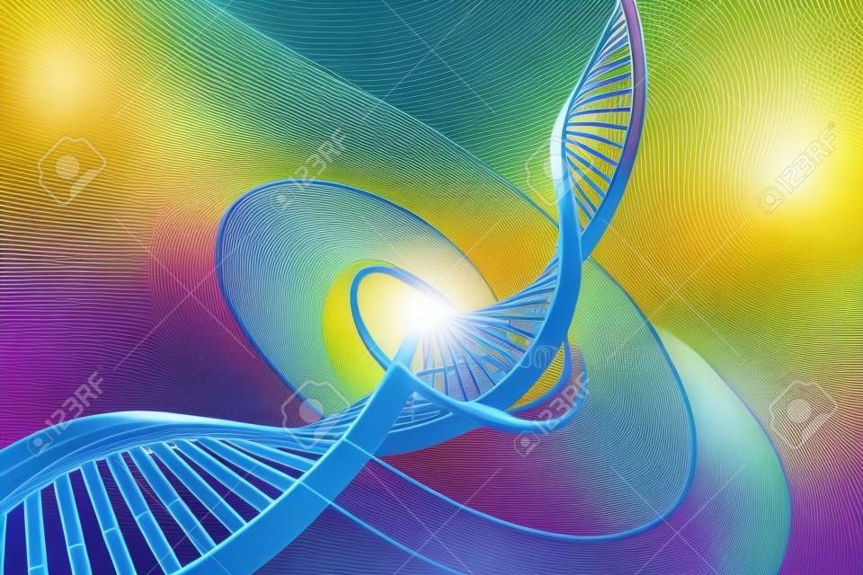 DNA su sfondo astratto. Illustrazione 3D