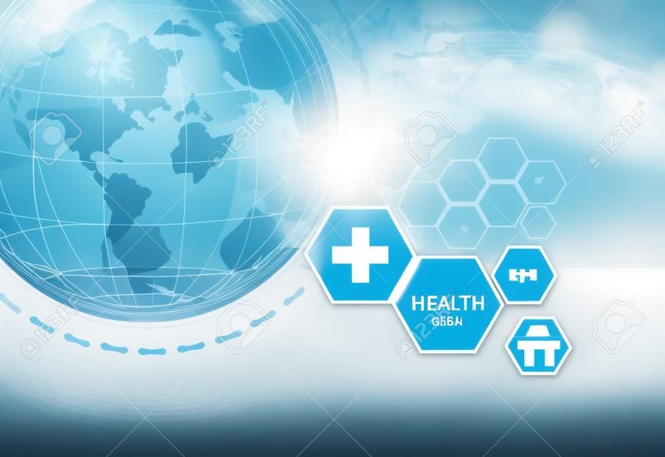 Global Health News Hintergrund; Geeignet für Gesundheitswesen und medizinische Nachrichten