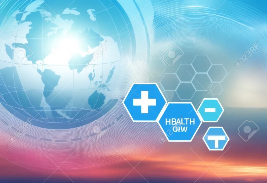 Global Health News Hintergrund; Geeignet für Gesundheitswesen und medizinische Nachrichten