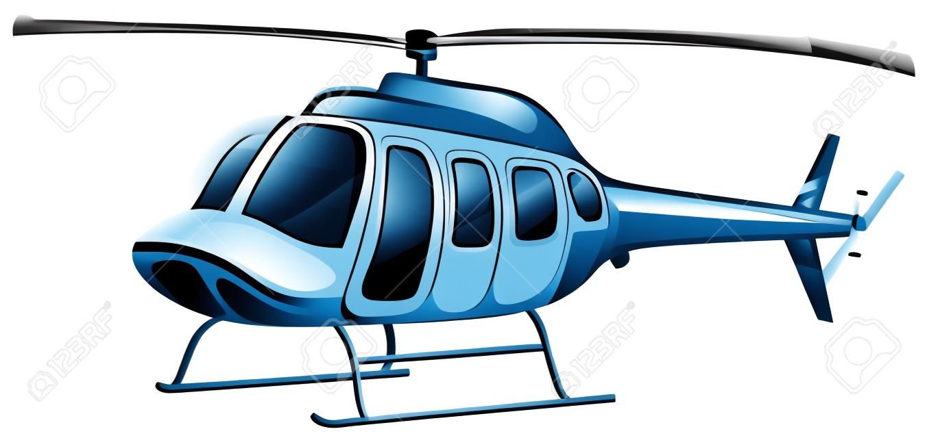 Ilustracja latania helikopterem na białym tle