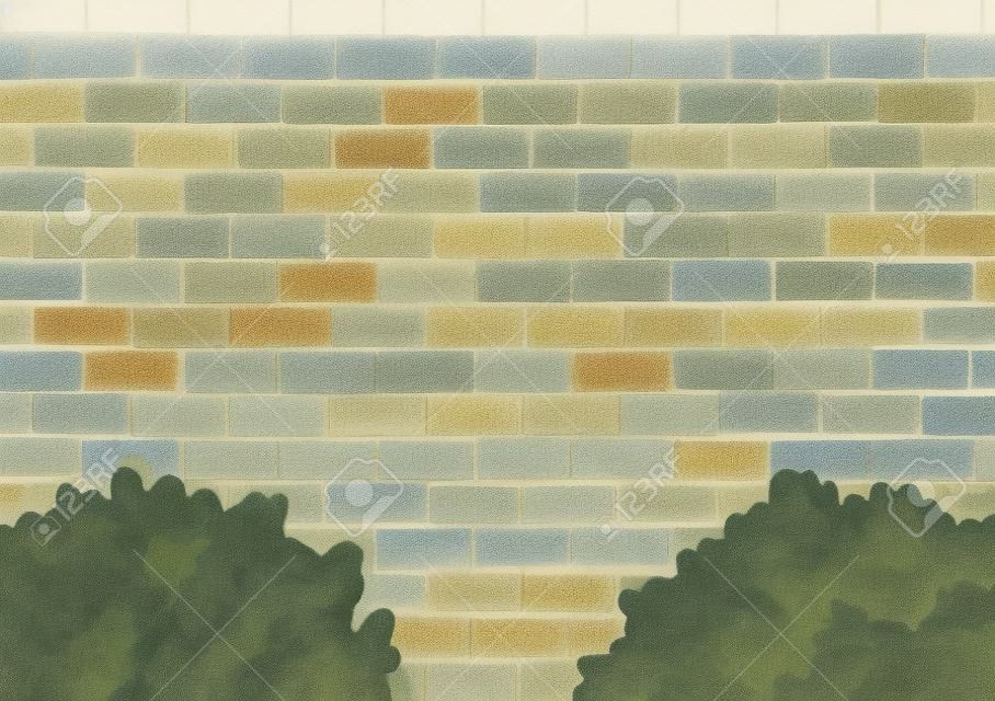 Ilustración de un alto muro de piedra