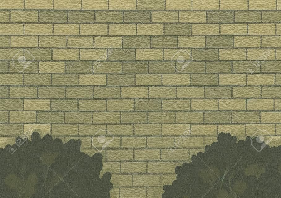 Ilustración de un alto muro de piedra