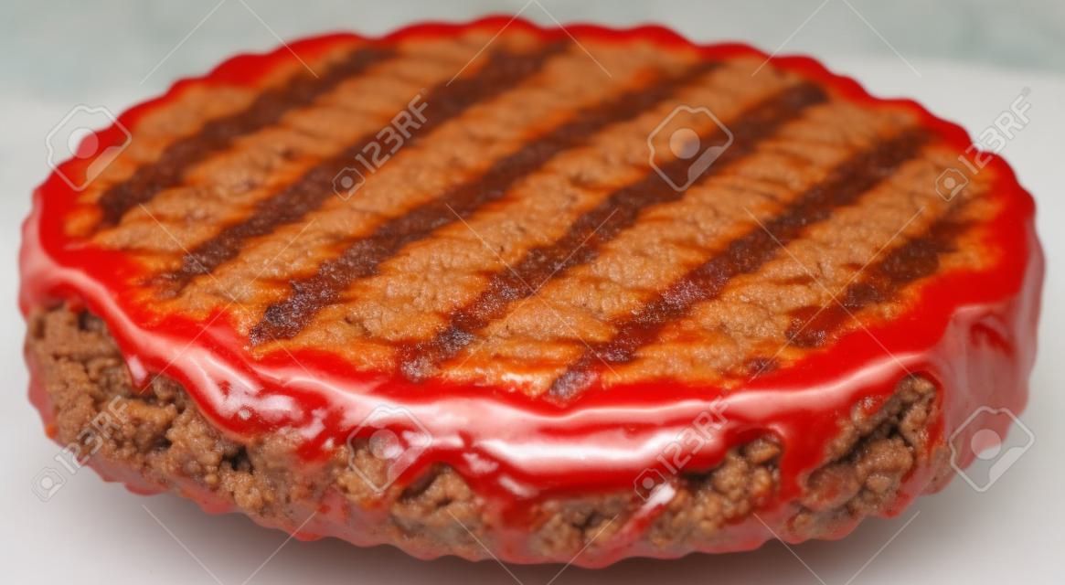 Grilled hamburger of ground meat