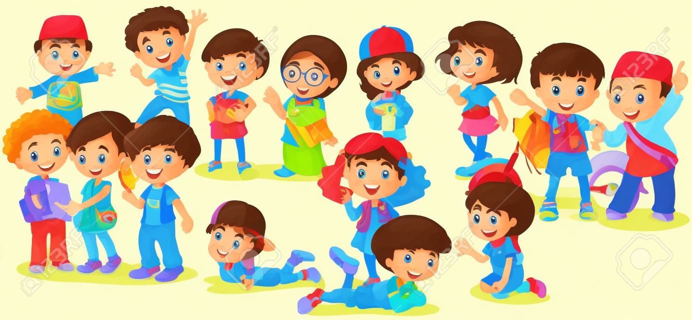Group of international children illustration