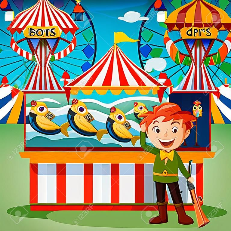 Game booths at the carnival illustration