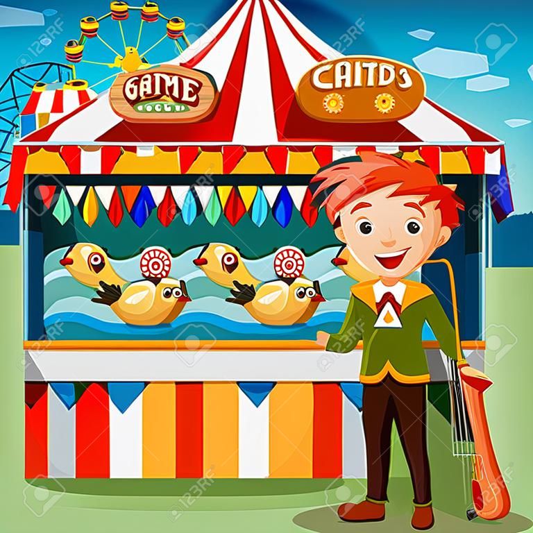 Game booths at the carnival illustration