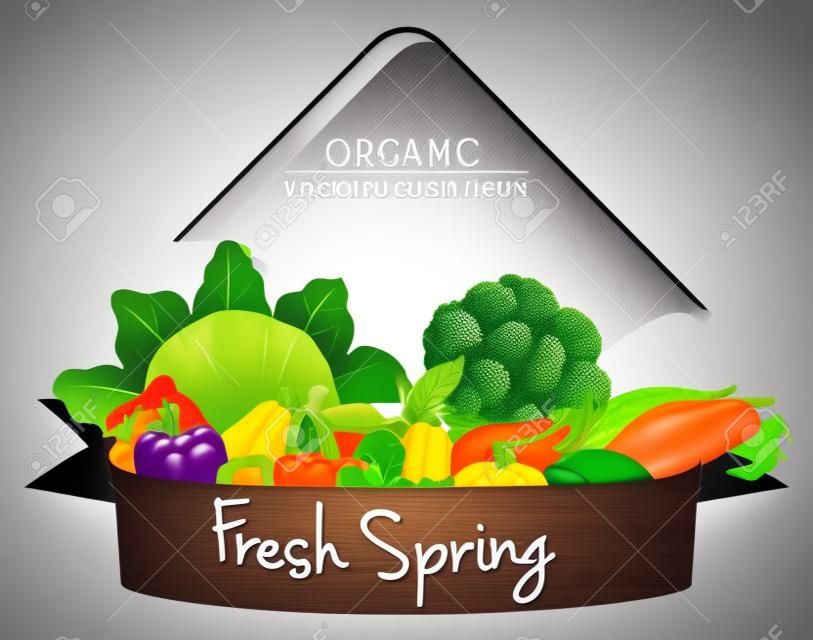 Дизайн логотипа с большим количеством овощей иллюстрации
