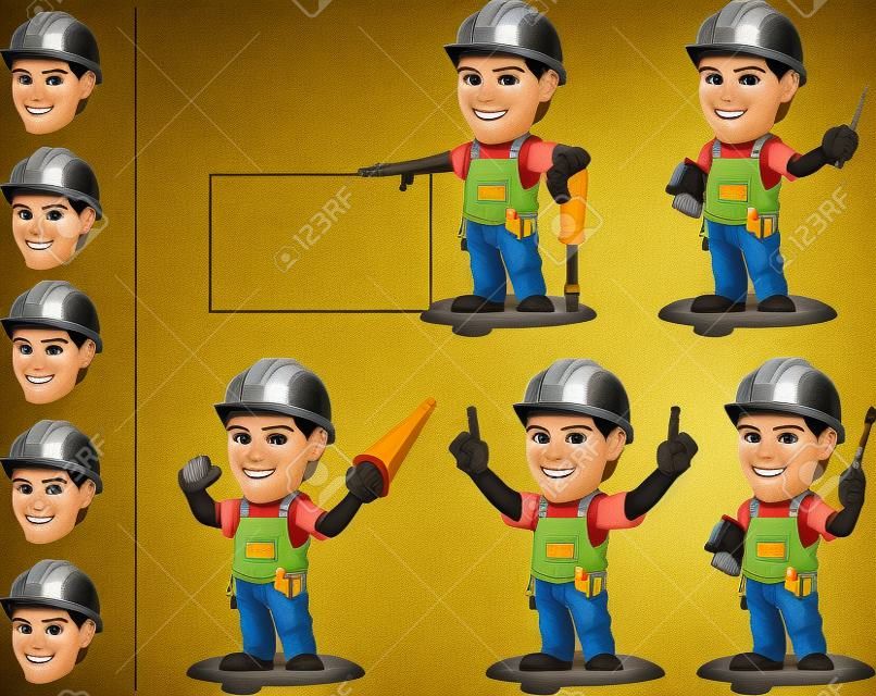Ipari Construction Worker Mascot 3