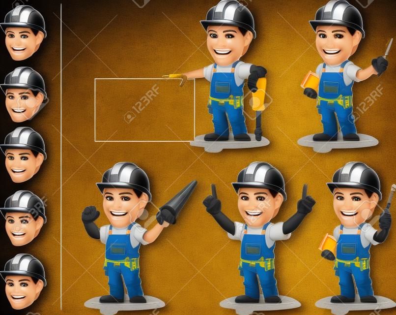 Industrial Construction Worker Mascot 3