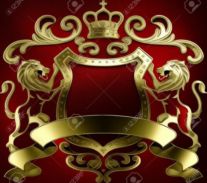 紋章の獅子の盾紋シルエット