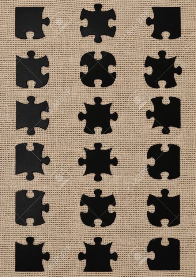 All possible shapes of jigsaw puzzle pieces black