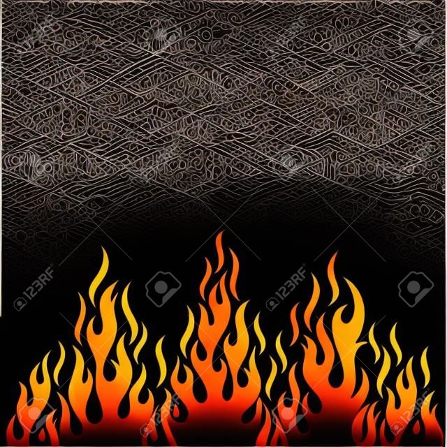 Schwarz Vektor Feuer Flamme dekorativ element getrennt