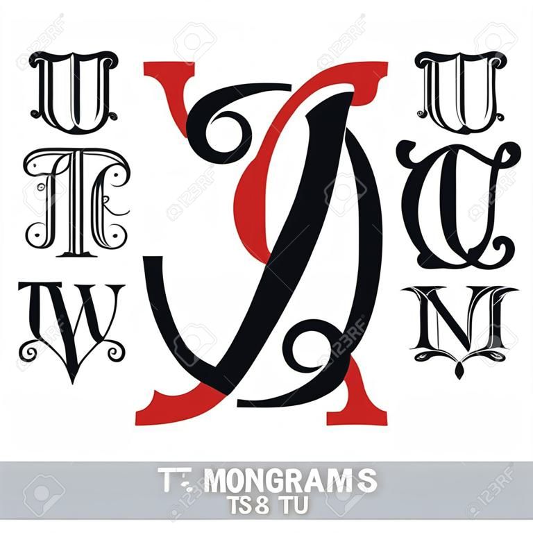 Vintage Monogramm TS TW TU TV TX TU TN