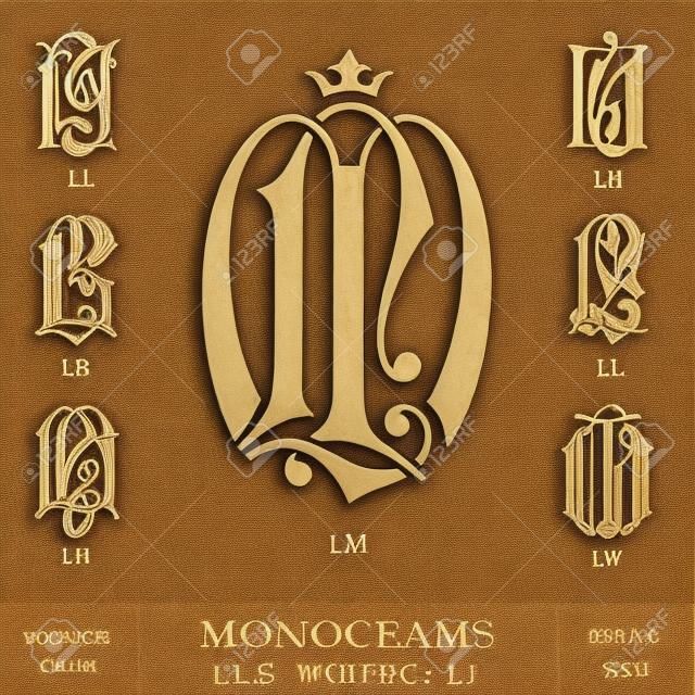 Monogramas vintage LM LY LU LR LL LH LW
