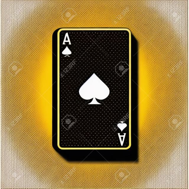 Premium Photo  A gold and black playing card with a gold ace of spades on  it.