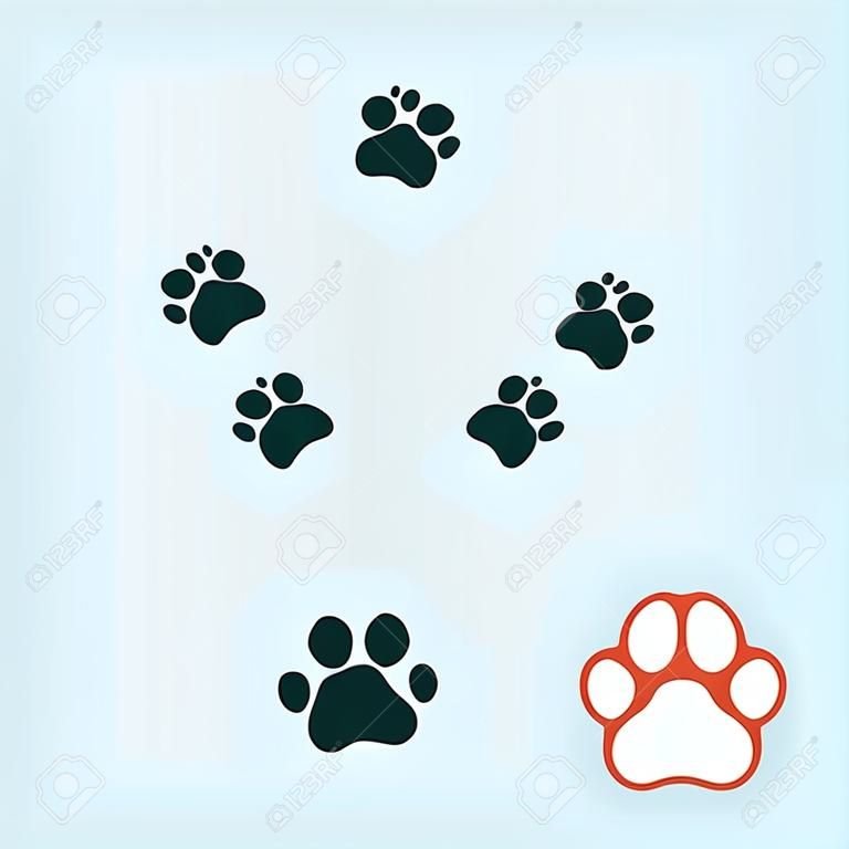 Cat paw icon. Cat paw symbol. Cat trail icon isolated. Animal print icon. Vector illustration