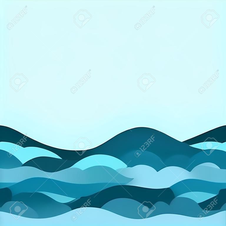 transparente bordure décorative de vagues de la mer