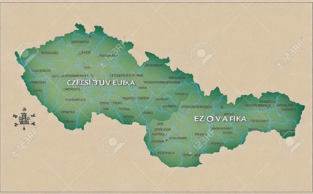 República Checa y Eslovaquia mapa