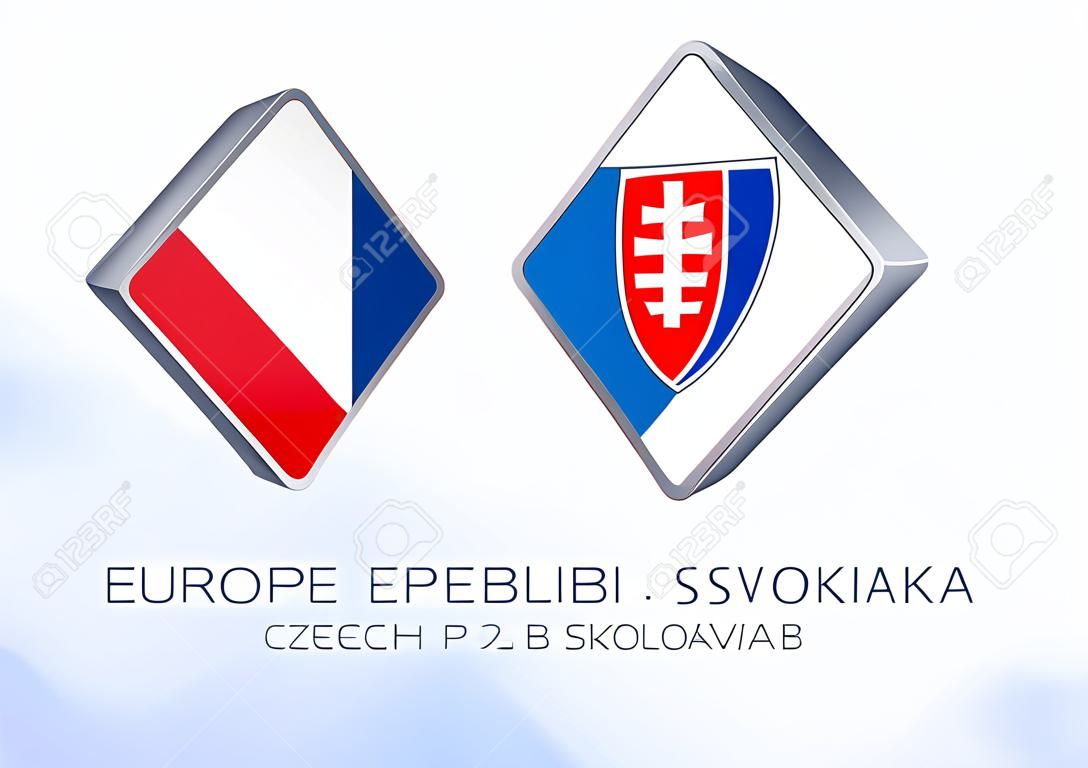 Europe football competition Czech Republic vs Slovakia, League B, Group 2. Vector illustration.