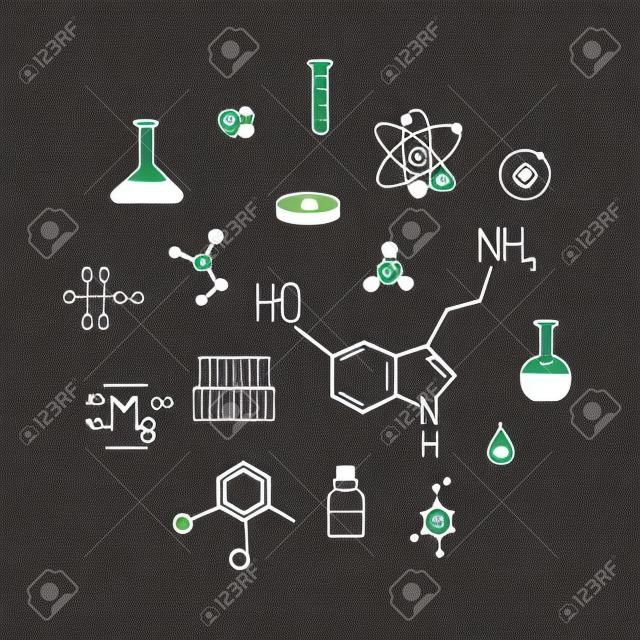 Dit is een illustratie met chemische symbolen