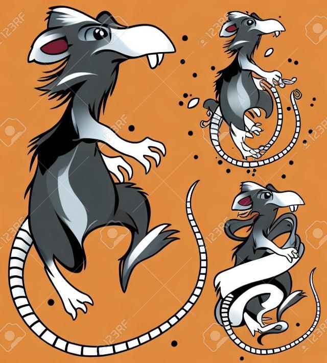 Vector funny Cartoon Rat for decoration and design