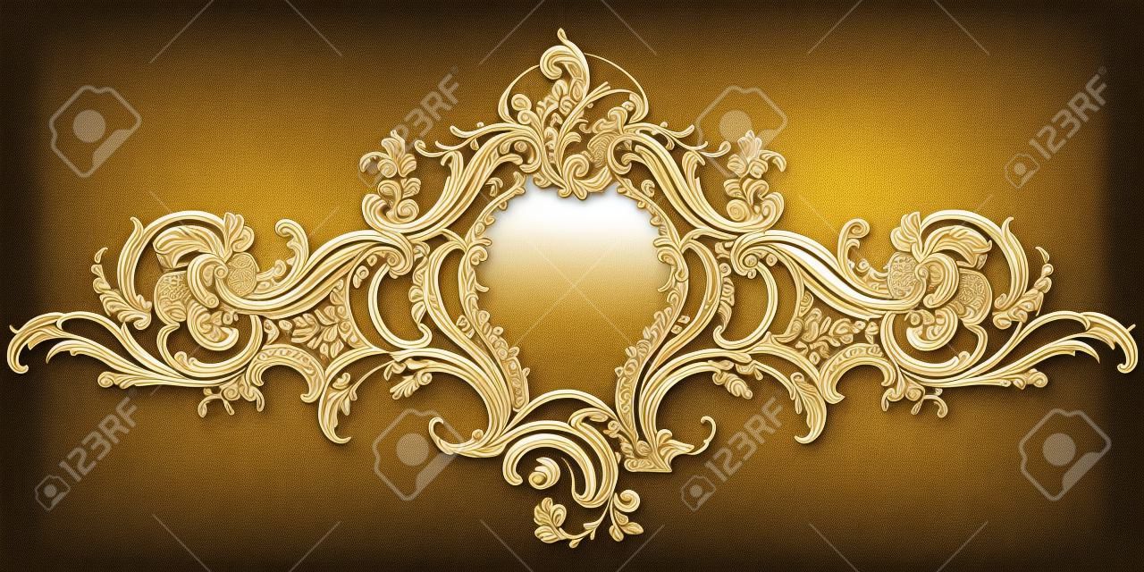 Vector luxury frame with border in rococo style for advertisements, wedding, invitations or greeting cards