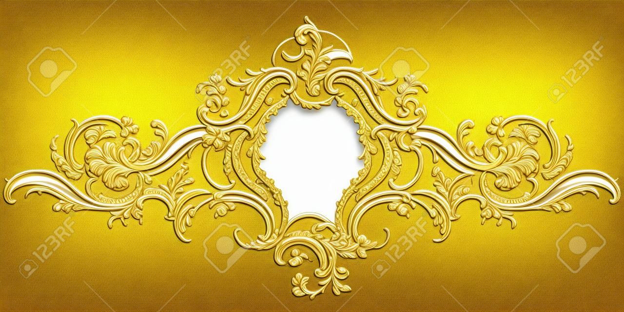 Vector luxury frame with border in rococo style for advertisements, wedding, invitations or greeting cards