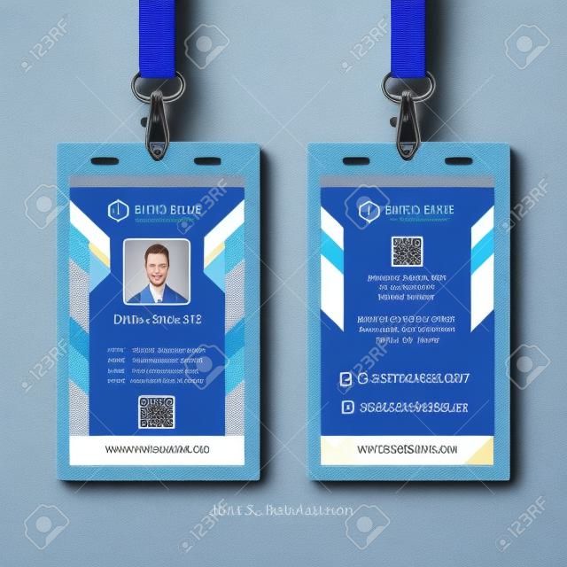 Blue Employee ID Card Design Template