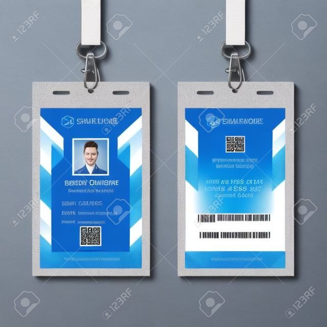 Blue Employee ID Card Design Template