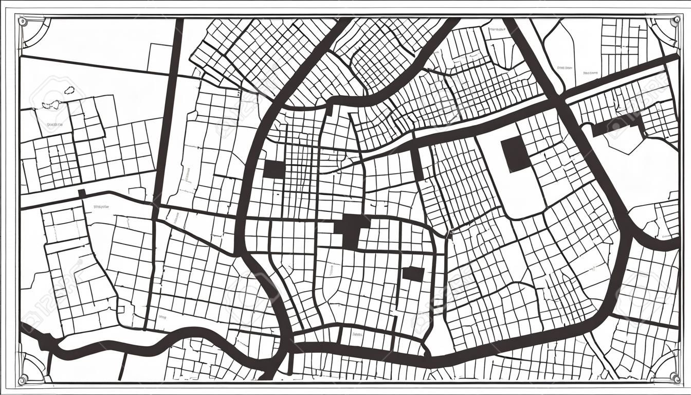 Padua Italy City Map in Black and White Color in Retro Style. Outline Map. Vector Illustration.