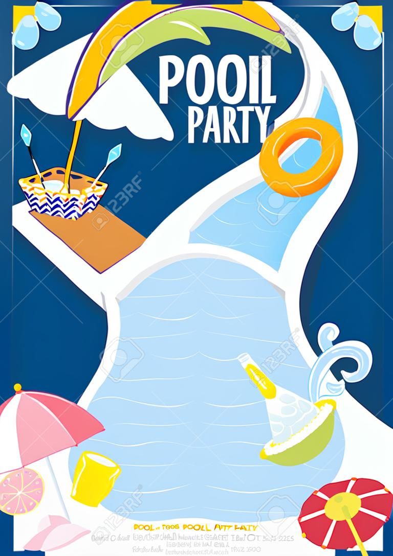 Retro Pool Party Invitation