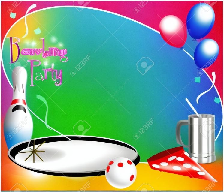 Dzieci lub dorosÅ‚ych Bowling Strona lub zespÃ³Å‚ zaproszenie na przyjÄ™cie urodzinowe