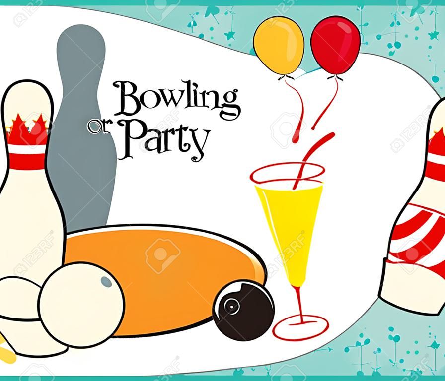Dzieci lub dorosÅ‚ych Bowling Strona lub zespÃ³Å‚ zaproszenie na przyjÄ™cie urodzinowe