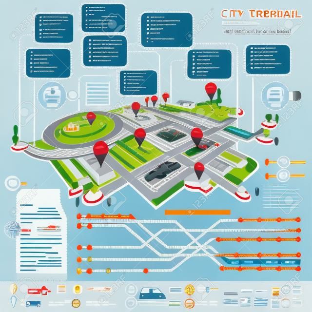 stadsvervoer infographic abstract city diagrammen en vervoer ondergronds