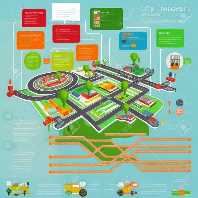 stadsvervoer infographic abstract city diagrammen en vervoer ondergronds