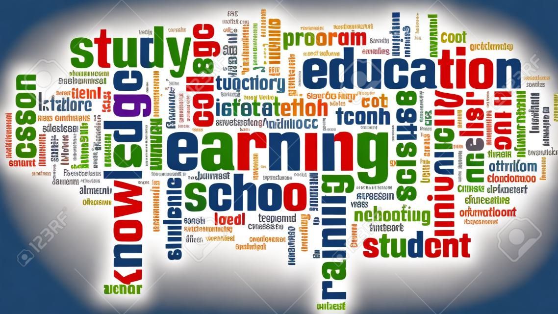 Learning word cloud concept. Vector illustration