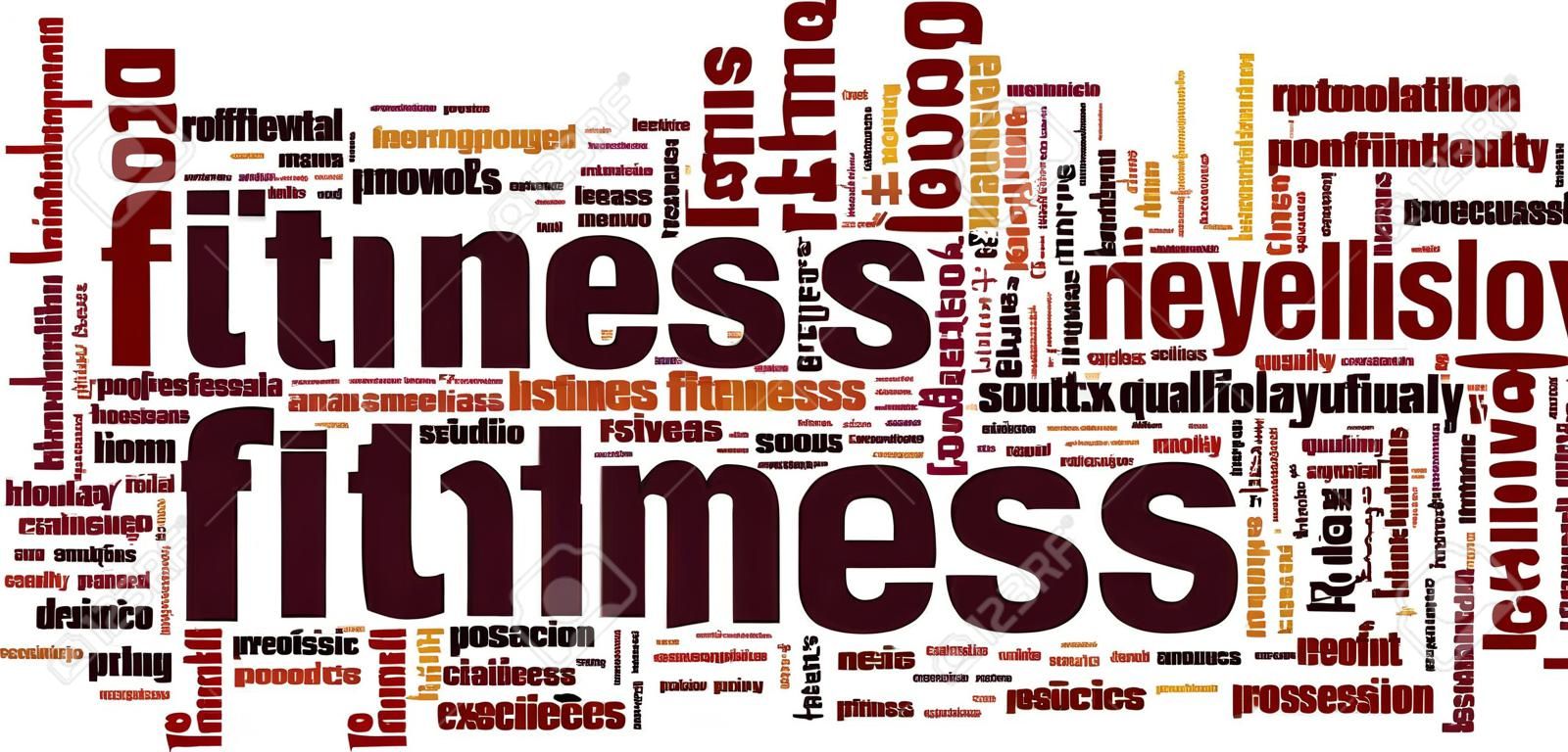 Fitness word cloud concept. 
