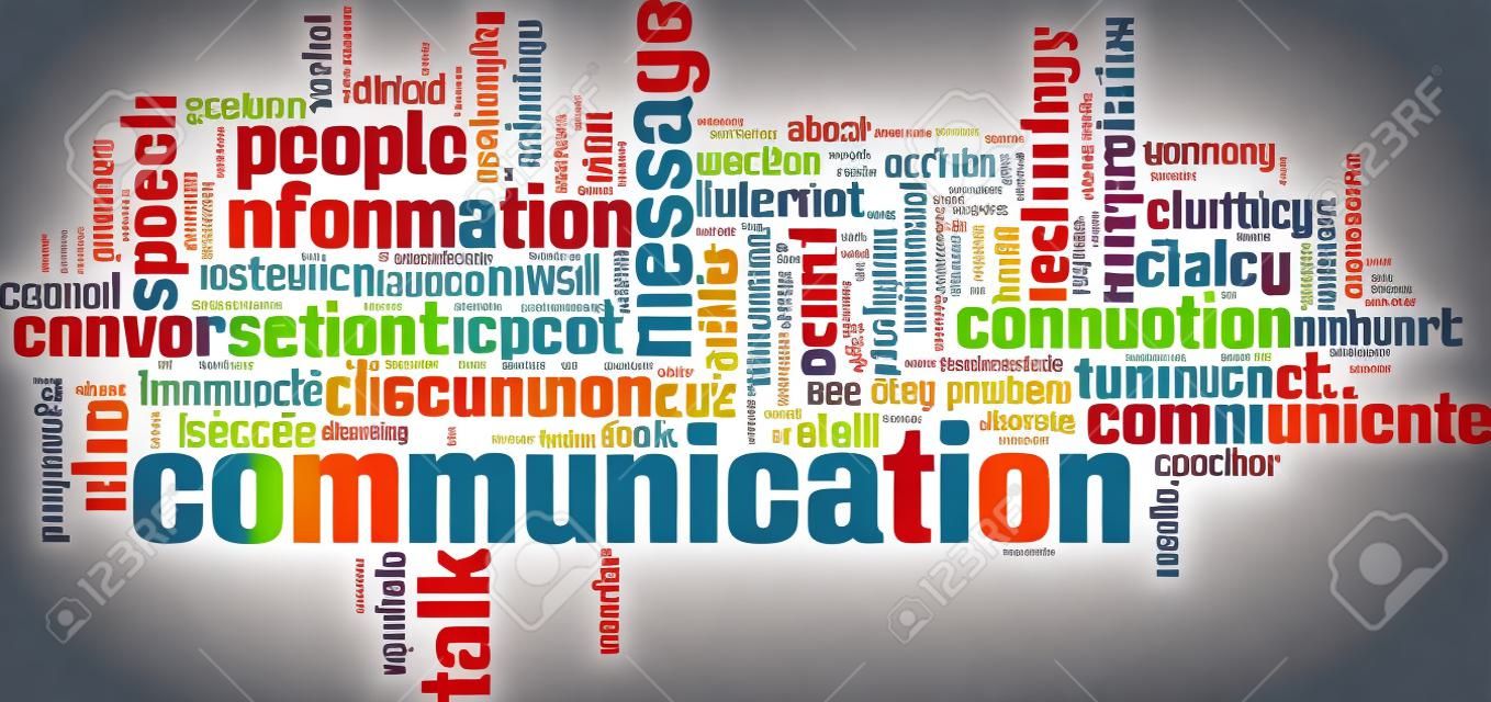Word chmura koncepcji komunikacji. ilustracji wektorowych