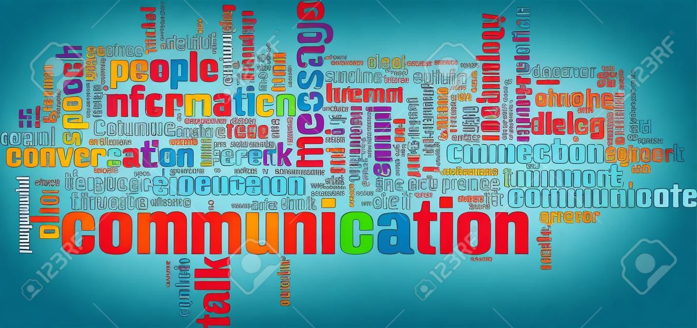 Word chmura koncepcji komunikacji. ilustracji wektorowych