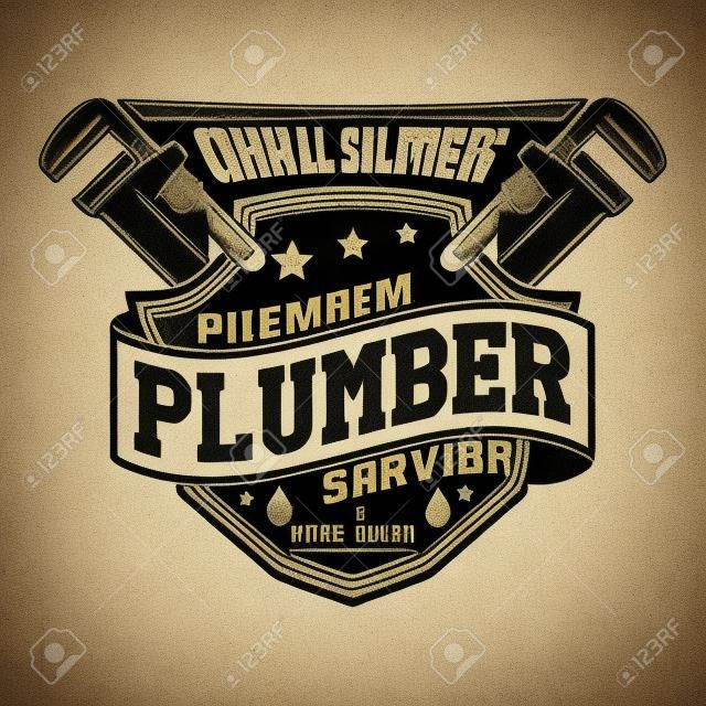 Vintage creative  plumber logo concept graphic design.