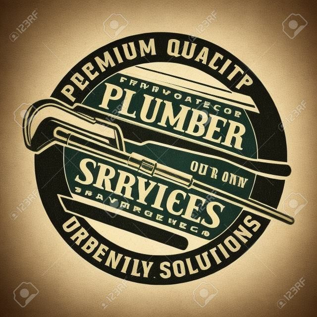 Vintage creative  plumber logo, emblem concept graphic design.