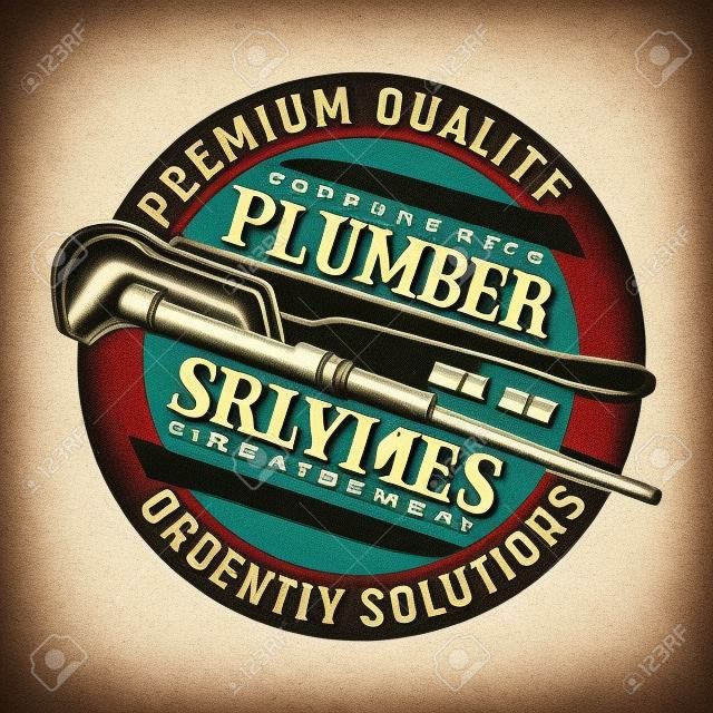 Vintage creative  plumber logo, emblem concept graphic design.