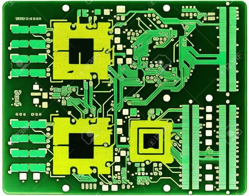 La placa de circuito impreso. Sin componentes electrónicos