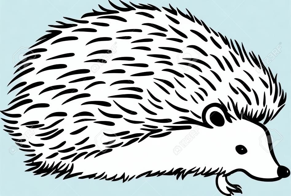Hedgehog stylization icon. Line sketch