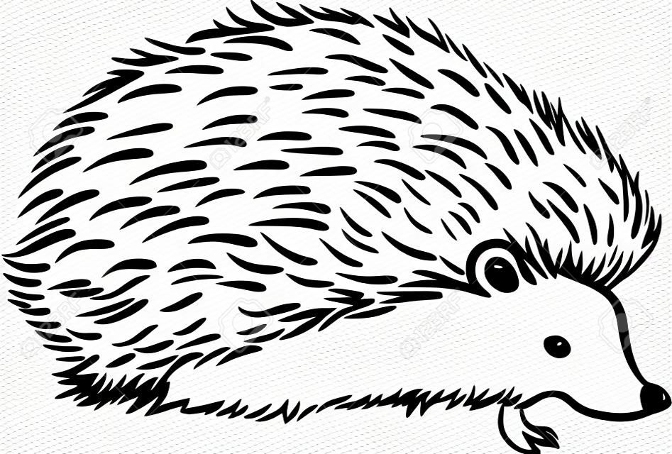 Hedgehog stilization pictogram. Line schets
