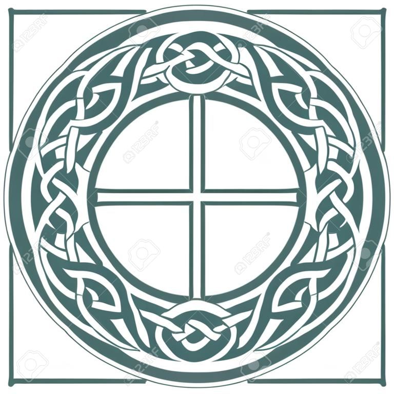 Keltisches skandinavisches Design. rundes Flechtmuster im alten keltischen Stil