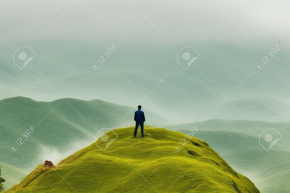 Man observing the landscapeMan observing the landscape