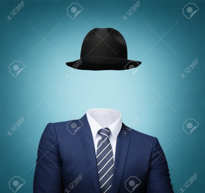 onzichtbare zakenman met hoed